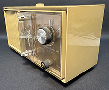 Side view of clock radio.