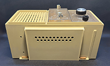Bottom view of clock radio.