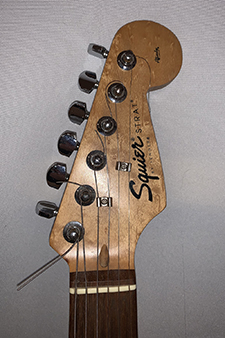 Squier Strat by Fender Electric Guitar Black and White w/New